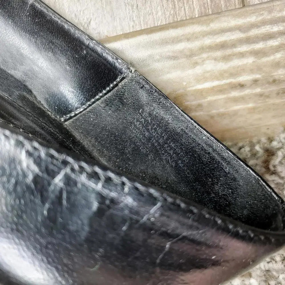 Connie Black Leather Pointy High Heel Classic Pumps US Sz 7M 3" Heel - Picture 5 of 11